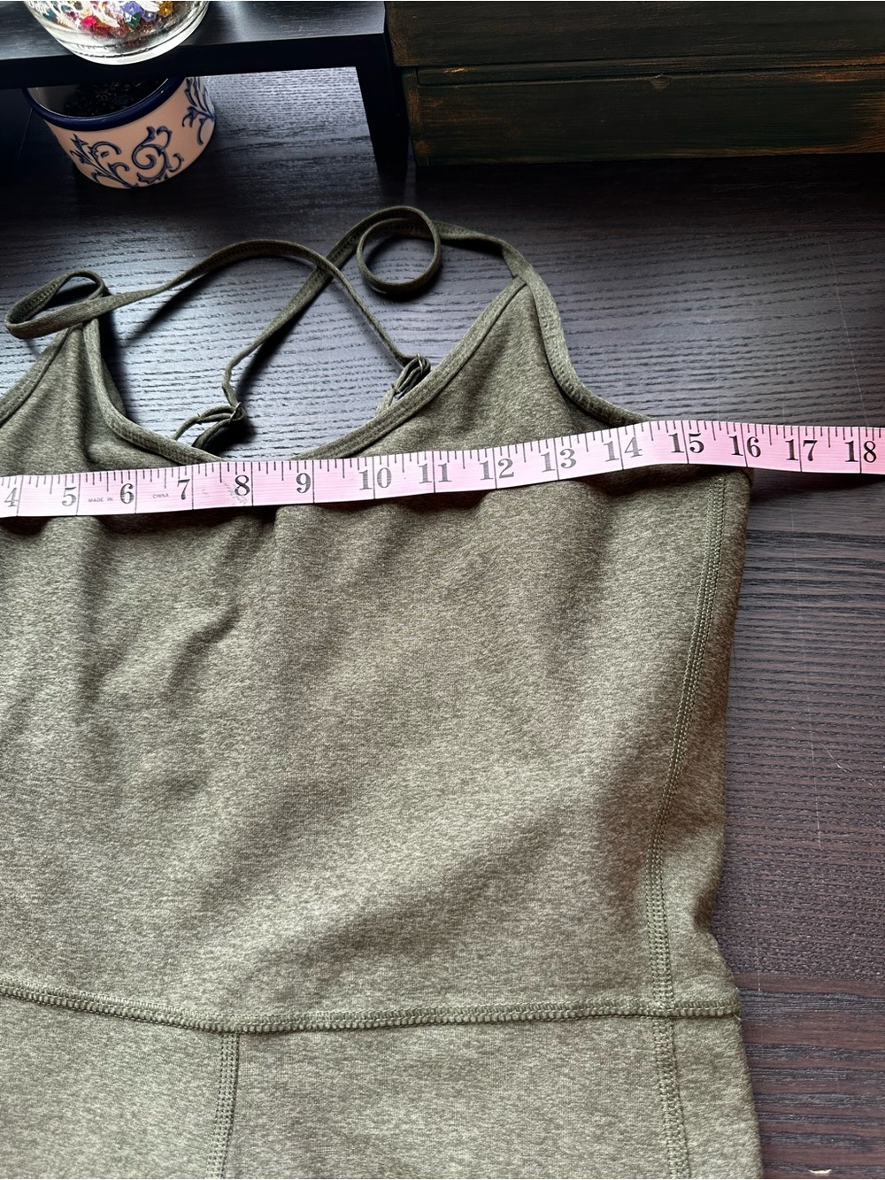 Old Navy Active Olive Green Yoga Jumpsuit Built-In Bra Athleisure - Picture 10 of 10